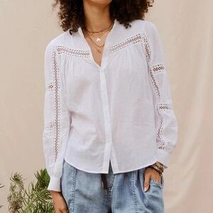 Matilda Jane Good Hart Lydia Boho Crochet Blouse White Size XL